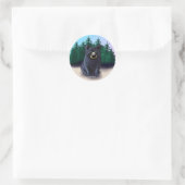 Zwarte Beren Cub Classic Classic Ronde Sticker (Tas)