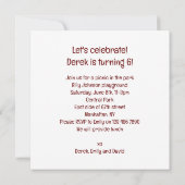 Zwarte beren eten taart, beer verjaardagsuitnodigi kaart (Achterkant)