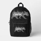 Zwarte Beren in het bos Bedrukte Rugzak (Voorkant)