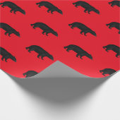 Zwarte Beren op een rode achtergrond van een lumbe Cadeaupapier (Hoek)