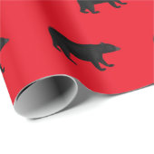 Zwarte Beren op een rode achtergrond van een lumbe Cadeaupapier (Rol Hoek)