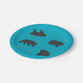 Zwarte Beren Papieren Bordje (Gekanteld)