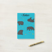 Zwarte beren post-it® notes (Op bureau)