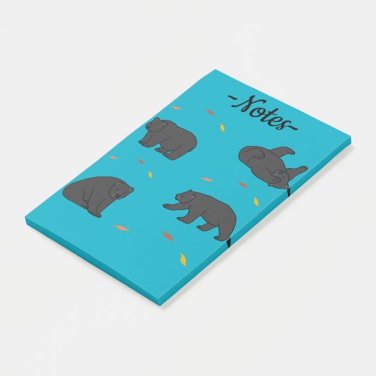 Zwarte beren post-it® notes (Schuin)