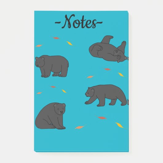 Zwarte beren post-it® notes (Voorkant)