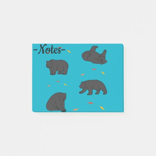 Zwarte beren post-it® notes (Voorkant)