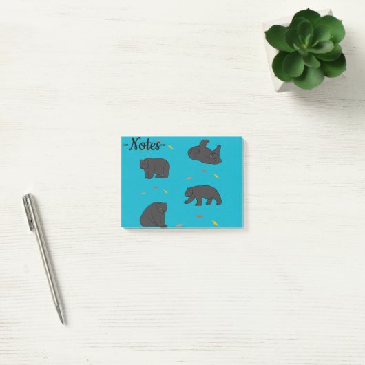 Zwarte beren post-it® notes (Kantoor)