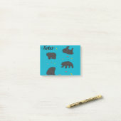 Zwarte beren post-it® notes (Op bureau)