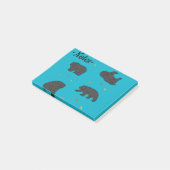 Zwarte beren post-it® notes (Schuin)