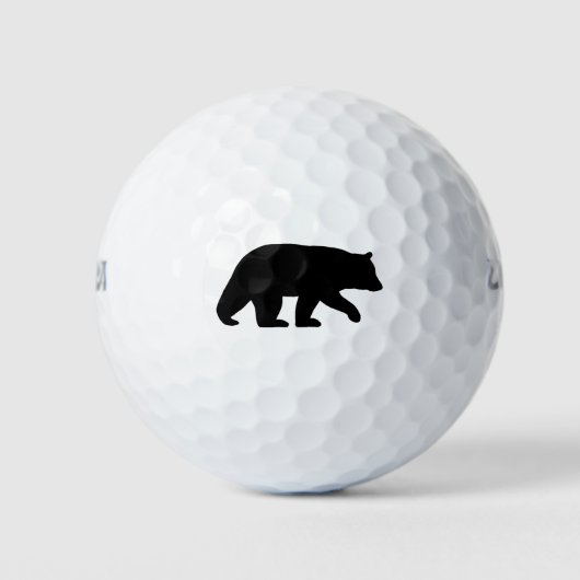 Zwarte Beren Silhouet Golfballen (Voorkant)
