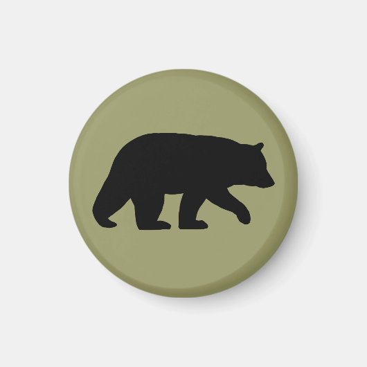 Zwarte beren silhouet magneet (Voorkant)
