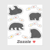 Zwarte Beren Sticker (Vel)