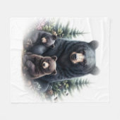 Zwarte Beren te midden van bosrijke omgeving Fleece Deken (Voorkant (Horizontaal))