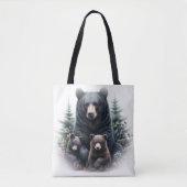 Zwarte Beren te midden van bosrijke omgeving Tote Bag (Voorkant)