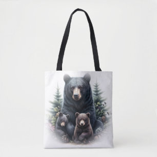 Zwarte Beren te midden van bosrijke omgeving Tote Bag
