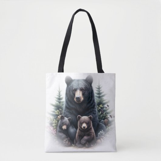 Zwarte Beren te midden van bosrijke omgeving Tote Bag (Voorkant)