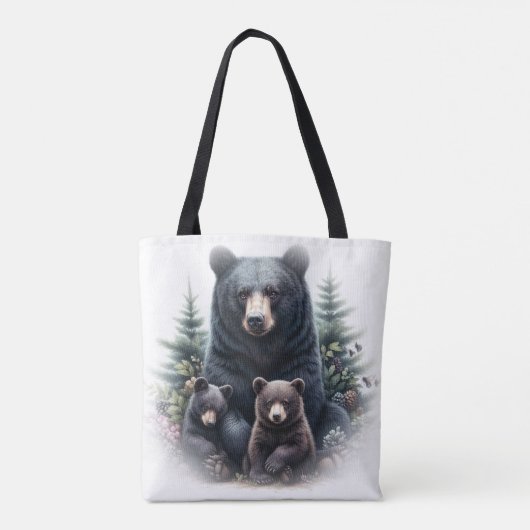 Zwarte Beren te midden van bosrijke omgeving Tote Bag (Achterkant)