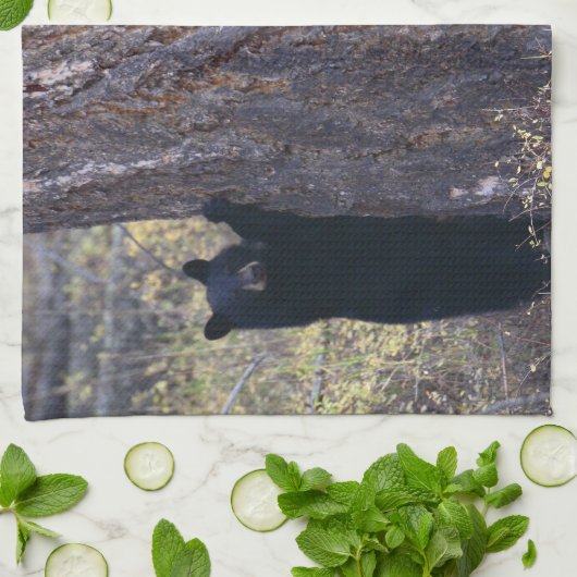 zwarte beren theedoek (Gevouwen)