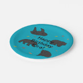 Zwarte Beren verjaardag Papieren Bordje (Gekanteld)