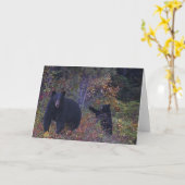 ZWARTE BEREN Wildlife Wenskaart Kaart (Gele Bloem)