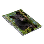 Zwarte berenjong speelt in bomen notitieboek (Rechterzijde)