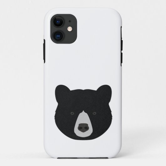 Zwarte berenkop Case-Mate iPhone case (Achterkant)