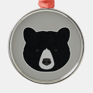 Zwarte berenkop metalen ornament