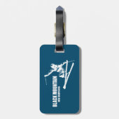 Zwarte Berg New Hampshire skiër Bagagelabel (Achterkant verticaal)