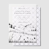Zwarte berglandschap bruiloft vellum uitnodigingen (Offset (Uitnodiging))