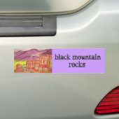 zwarte bergrotsen bumpersticker (Op auto)