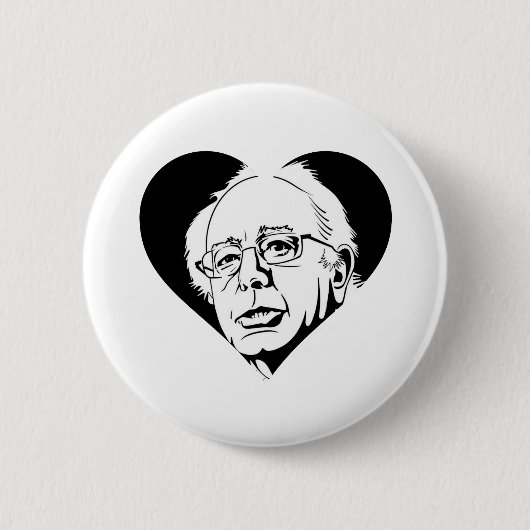 zwarte bernie sanders ronde button 5,7 cm (Voorkant)