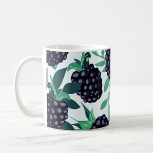 Zwarte Bes Tropisch: Naadloos Fruit Patroon Koffiemok