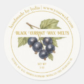 Zwarte Bes Wax Smelt Ronde Sticker (Voorkant)
