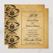  zwarte beschadiging Sla de datumaankondigingen op Save The Date (Voorkant / Achterkant)