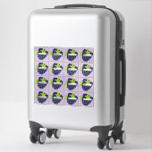 Zwarte-besjamlabels op maat vinyl sticker vel (Koffer)