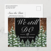 Zwarte besneeide bos-stil Do jubileum uitnodiging (Voorkant / Achterkant)