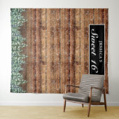 Zwarte besneeide houten bos Sweet 16 foto achtergr Wandkleed (In Situ (horizontaal))