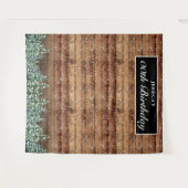 Zwarte besneeuwde bos verjaardag foto achtergrond wandkleed (Voorkant (horizontaal))