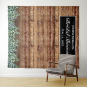 Zwarte besneeuwde hout- en bosbruiloftfoto wandkleed (In Situ (horizontaal))