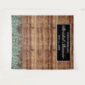 Zwarte besneeuwde hout- en bosbruiloftfoto wandkleed (Voorkant (horizontaal))