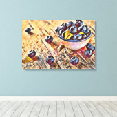 Zwarte bessen canvas afdruk (Insitu (Houten vloer))