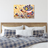 Zwarte bessen canvas afdruk (Insitu (Slaapkamer))