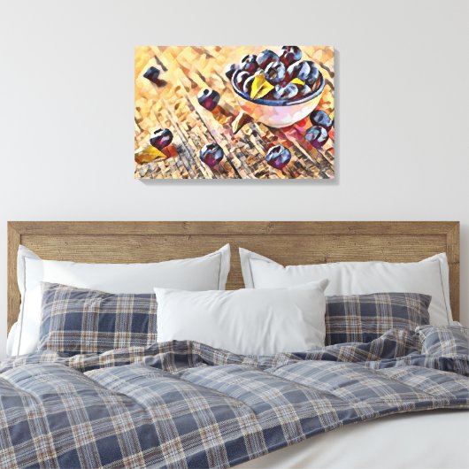 Zwarte bessen canvas afdruk (Insitu (Slaapkamer))