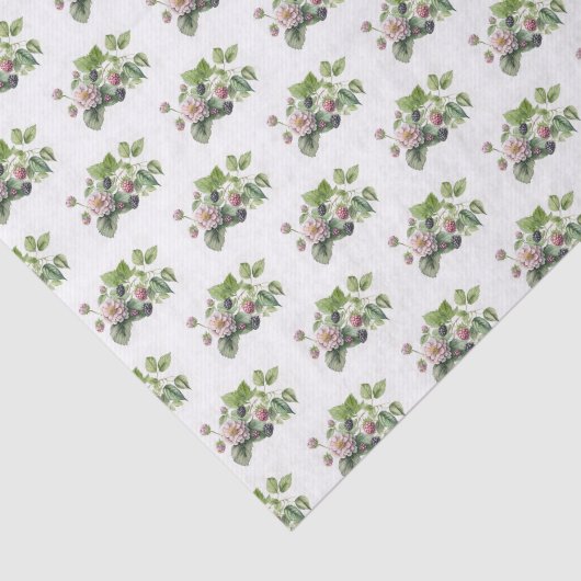 Zwarte bessen en bloesems op White Tissuepapier (Detail)