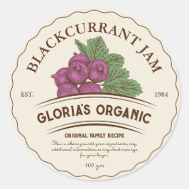  zwarte bessen fruitjam productlabel ronde sticker