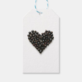 Zwarte bessen hart cadeaulabel