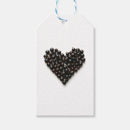 Zwarte bessen hart cadeaulabel (Voorkant)