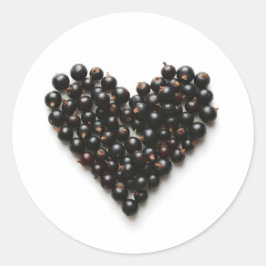 Zwarte bessen hart ronde sticker