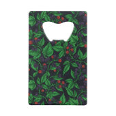 Zwarte bessen op donkergrijs creditkaart flessenopener (Achterkant)