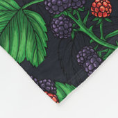 Zwarte bessen op donkergrijs fleece deken (Hoek)